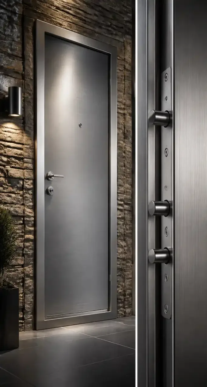 Porte blindée équipée d'une serrure certifiée
