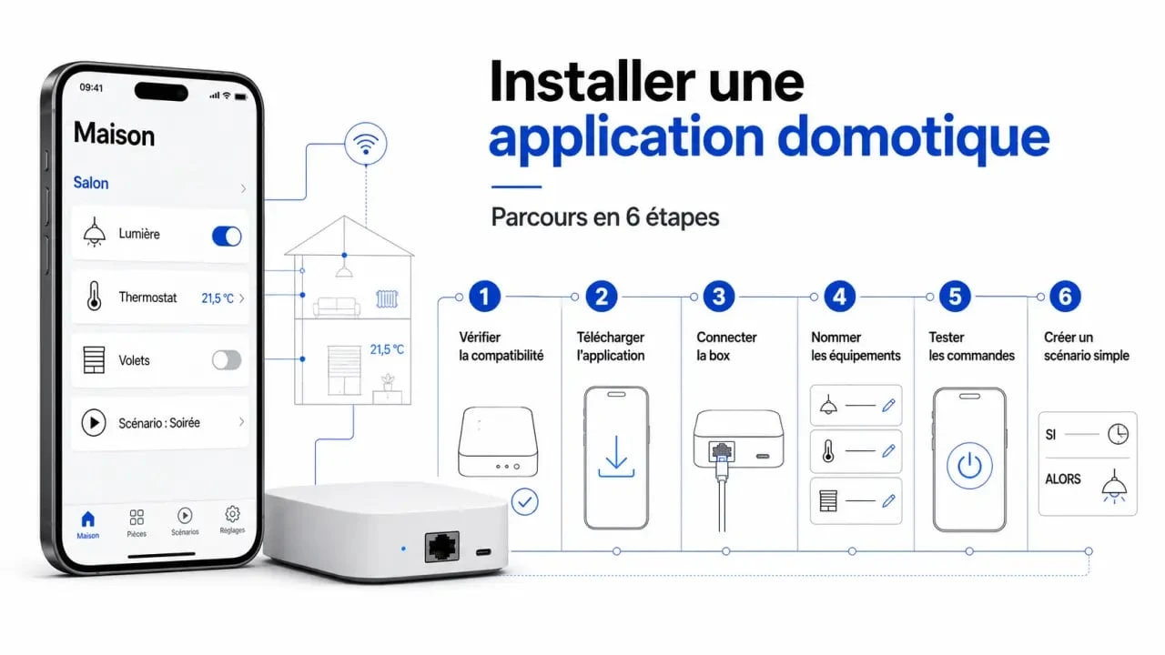 Installation des applications domotique en étapes simples sur smartphone et box connectée