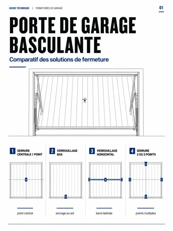 Comparatif des serrures portes de garage basculante et de leurs points de verrouillage