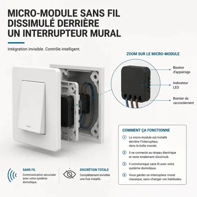 Installation d'un micro-module pour télécommander un éclairage extérieur