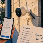 Installation caméra de surveillance wifi 2,4 GHz : smartphone et réglages