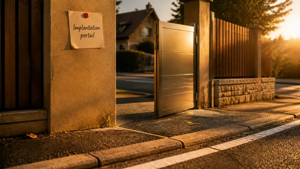 Portail sur rue : ouvrir vers l’intérieur et garder le recul que la commune peut imposer