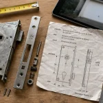 Serrures portes de garage basculante : mesures entraxe, axe, carré
