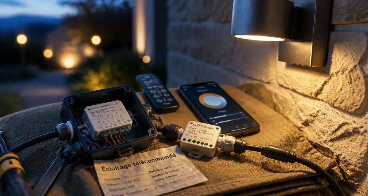 Telecommander un eclairage exterieur : boîtier IP65 et variateur LED