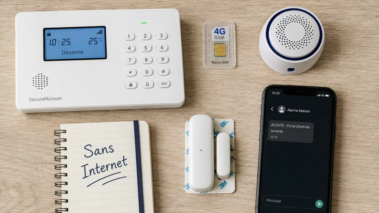 Alarme maison sans internet : piège GSM à vérifier avant achat