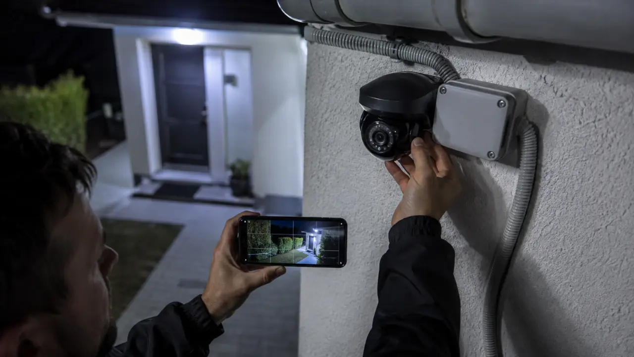 Comment installer un camera de surveillance : caméra dôme extérieure, câbles dissimulés