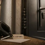 Porte blindée extérieure A2P BP2, poignée et serrure multipoints