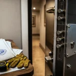 Porte blindée pas cher sous 2500€ : vue proche avec serrure multipoints et pênes