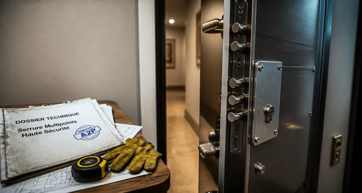 Porte blindée pas cher sous 2500€ : vue proche avec serrure multipoints et pênes