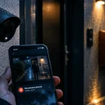 Caméra de surveillance à distance sur smartphone : alerte mouvement sur écran
