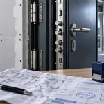 Porte blindée intérieure ouverte : serrure multipoints et dormant renforcé