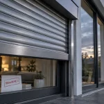 Volet securite renforcé anti-effraction, lame et rails visibles